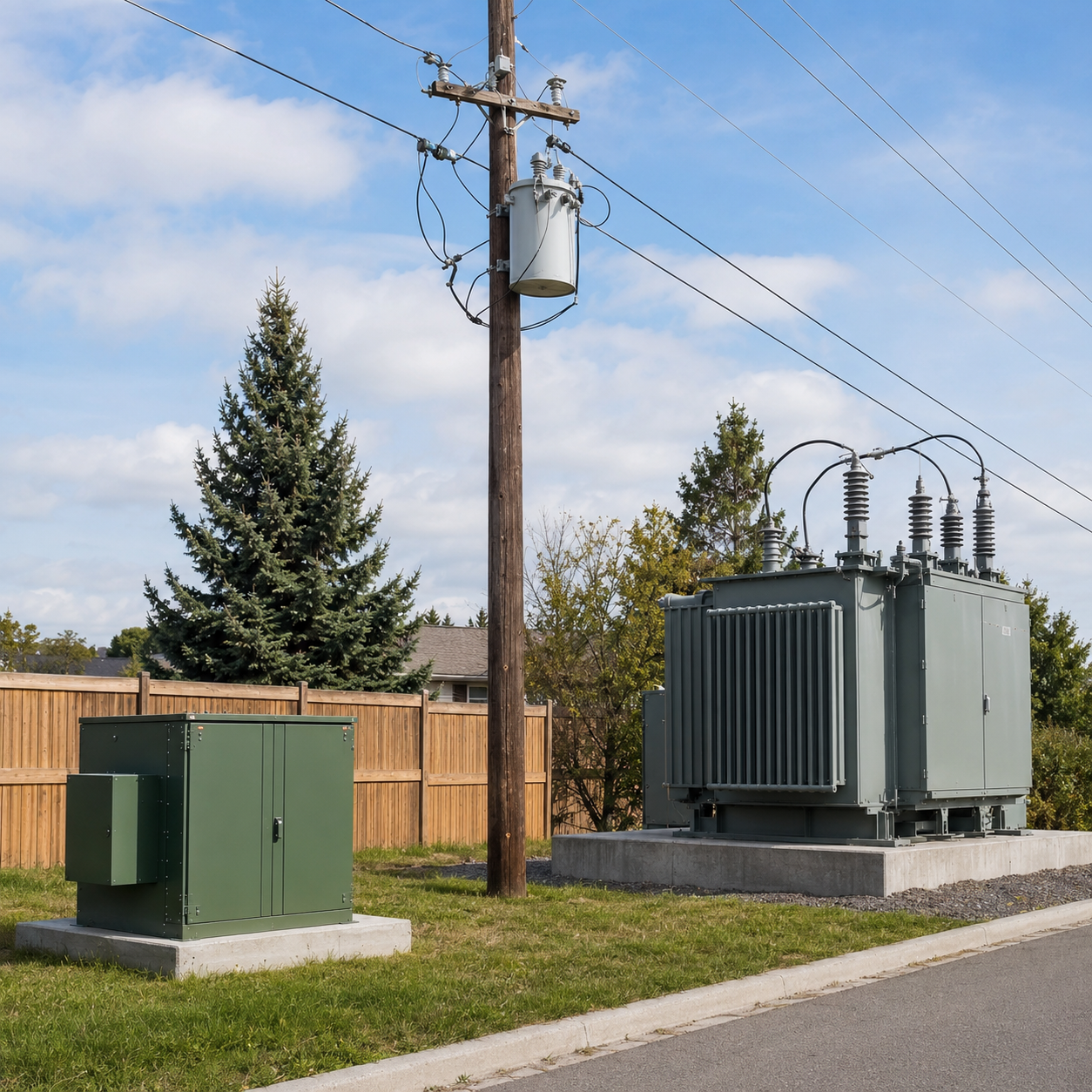 Compare Pad-Mounted, Pole-Mounted, and Three-Phase Distribution Options
