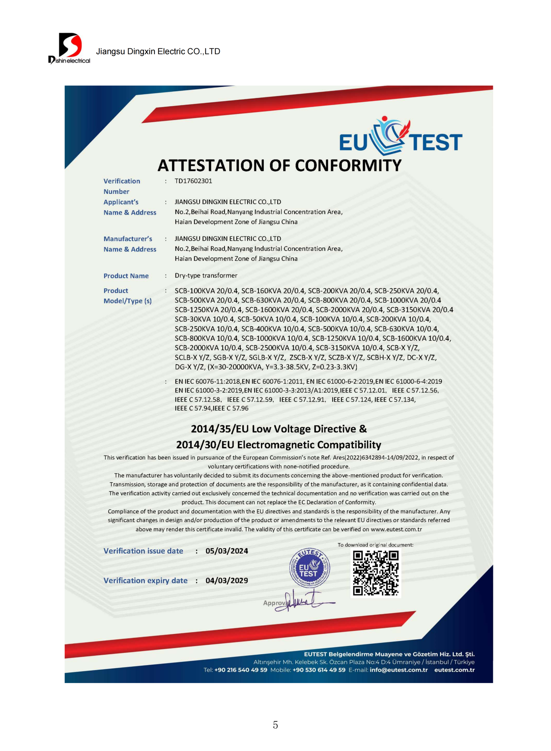 Talite Transformer Certificate 5