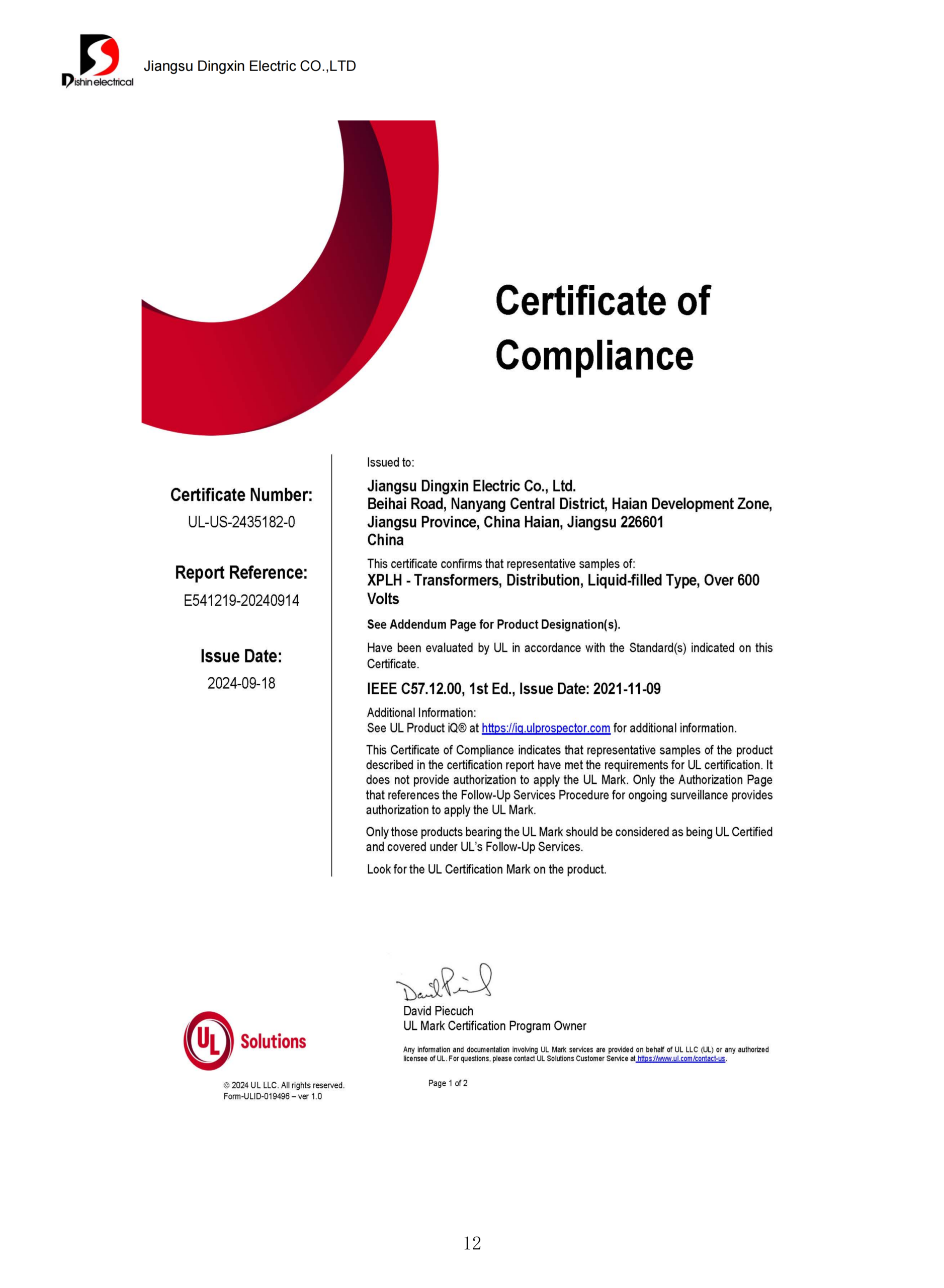 Talite Transformer Certificate 12