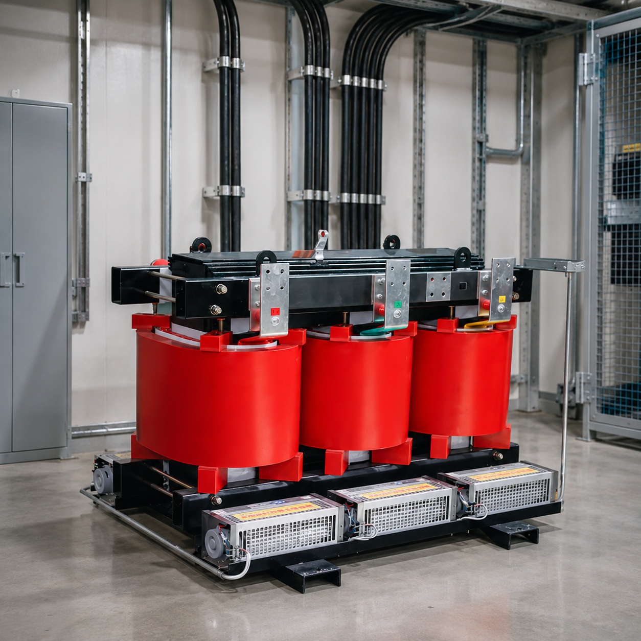 Cast-resin three-phase transformer
