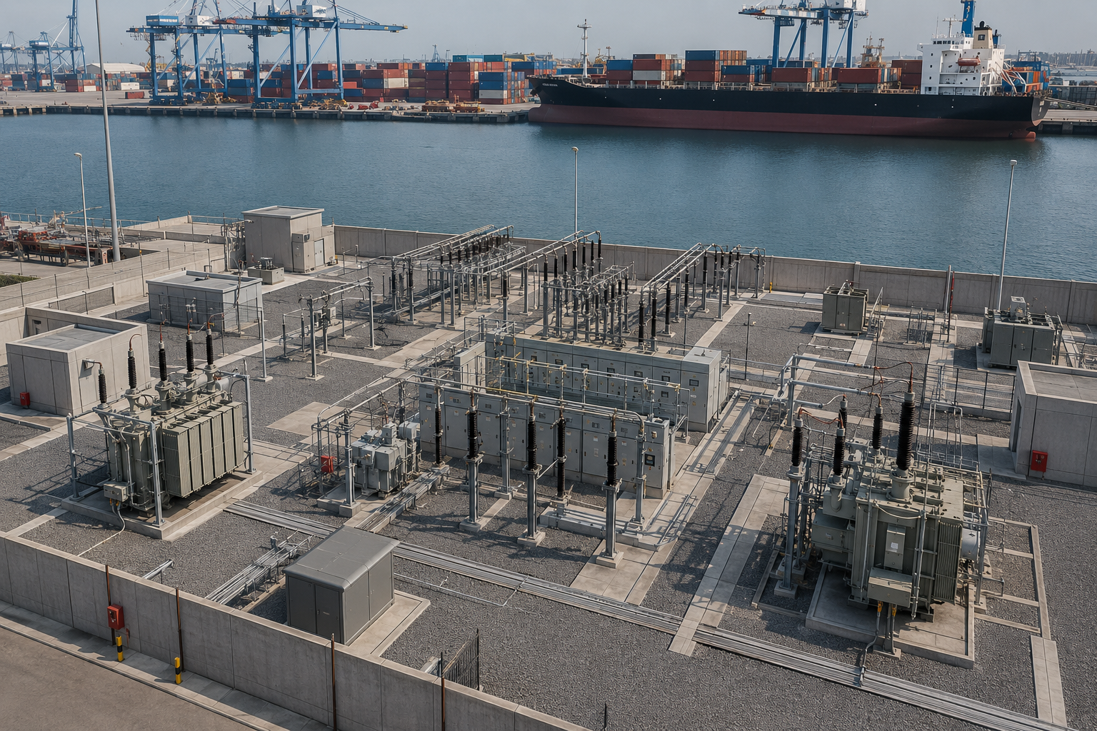 Shore power connection setup