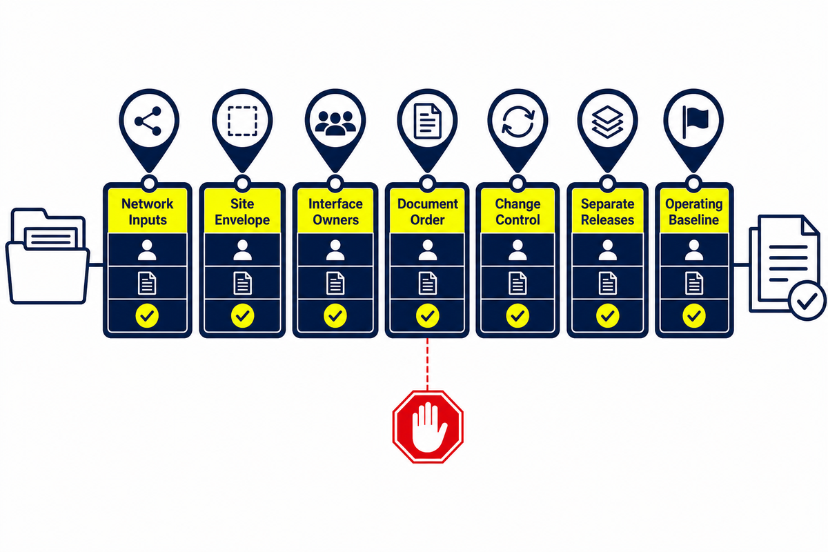Seven-gate compact substation project readiness route