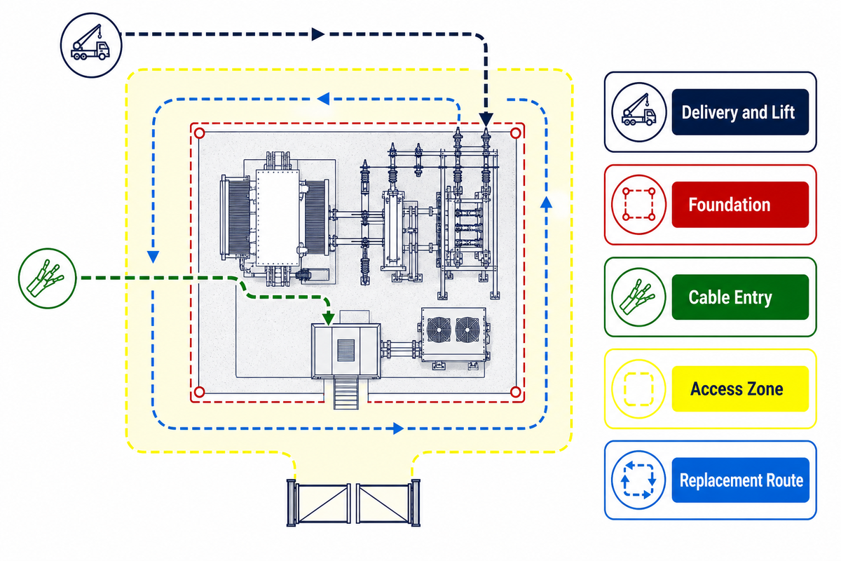 Compact substation site envelope coordination map