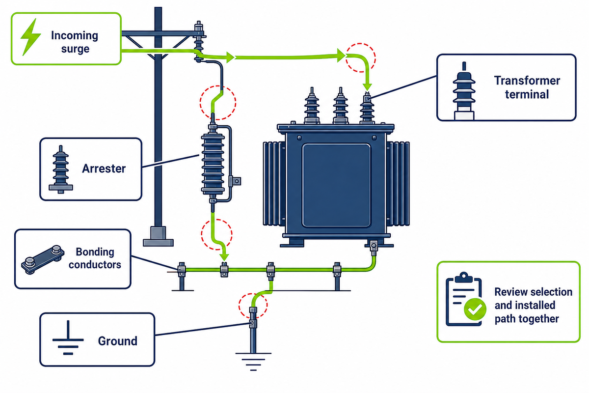Surge Arresters and Grounding: The Fastest Path Matters — Talite Transformer
