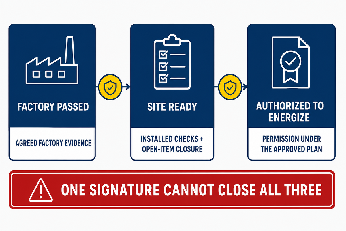 What Must Be Closed Before Commissioning and Energization?