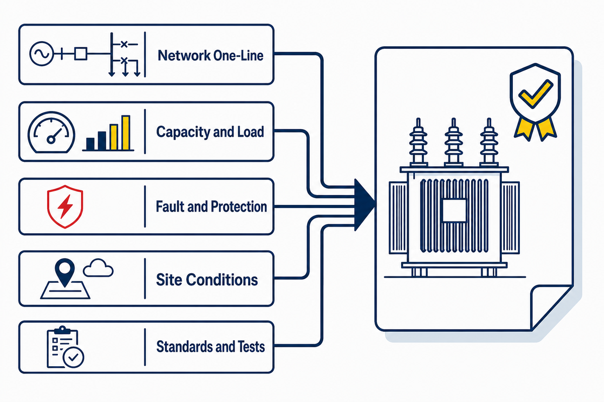 Information needed to evaluate a power transformer