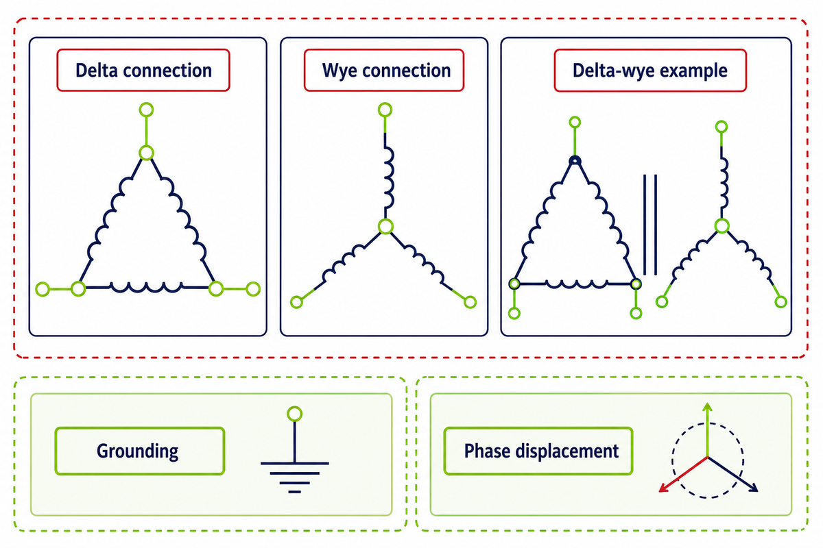 Three Phase Transformer Connections: Delta vs Wye Winding Requirements — Talite