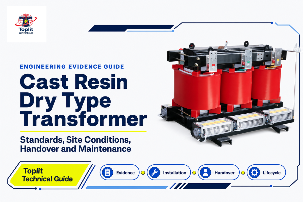 Cast resin dry type transformer evidence guide covering construction, site conditions, handover and maintenance